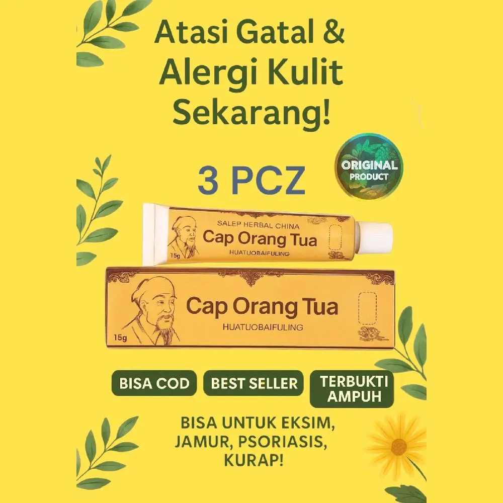 Paket Promo 3PCZ Cream Gatel Cap Orang Tua Untuk Exim.Panu.Kadas.Kurap Dan Perawatan Jerawat Treatment