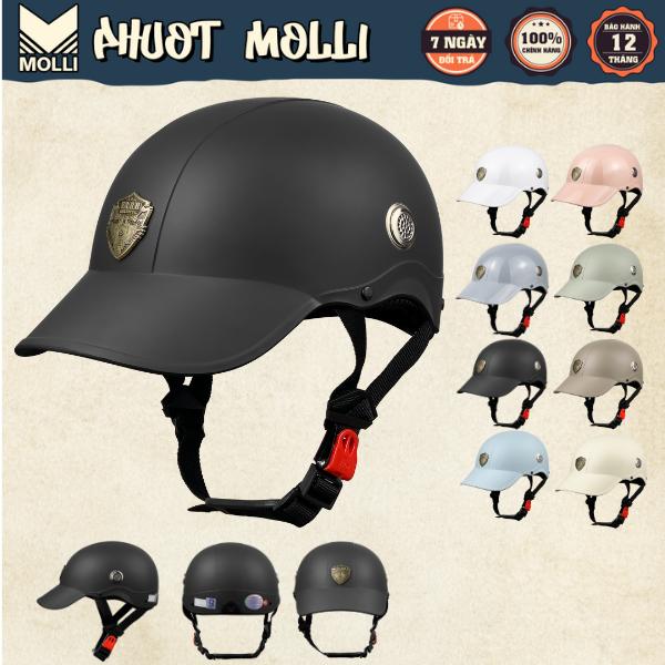 Mũ Bảo Hiểm luoi Trai Varo - Nón Bảo Hiểm 1/2 Kết Cứng, Mỏ Liền, Nón Kết Dành Cho Nam Nữ - Bảo Hành 12 Tháng Phụ Kiện