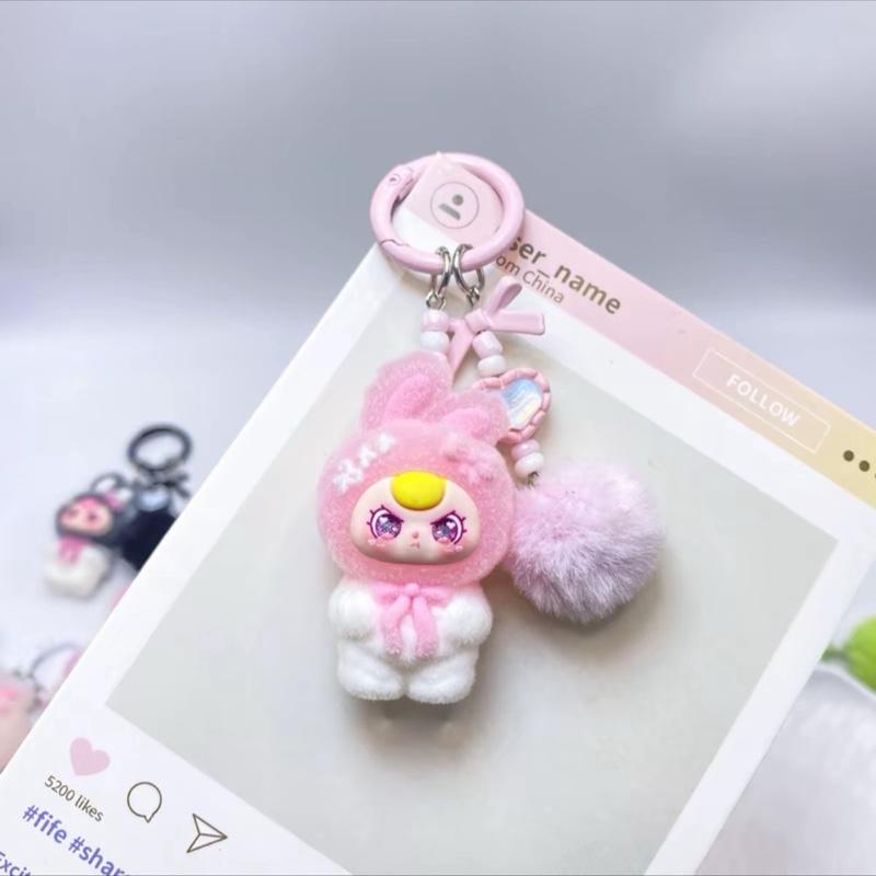 Móc khoá bayby three tai to phụ kiện cho cặp sách túi sách đủ màu dễ thương