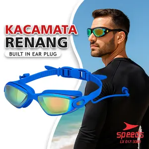 SPEEDS Kacamata renang Dewasa Riben anti Fog built in earplug LX 017-3000