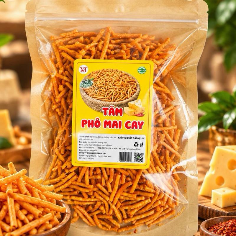 Snack Bim Tăm Phô Mai Cay (Snack Tổng Hợp) Thơm Ngon Giòn Tan