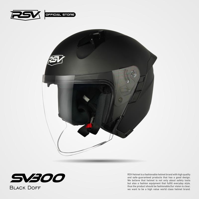 HELM Half Face RSV SV300 BLACK DOFF Motorcycle 4
