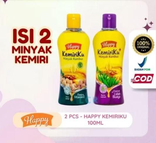 [isi2] Happy Kemiriku Minyak Rambut Extract Kemiri & Lidah Buaya 100ml - 2 Botol