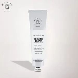 MANTOLOGY Sensitive Shaving Cream dengan Oat Kernel & Green Tea Krim Cukur untuk Kulit Sensitif 80 gram Cruelty Free Sulfate Free Paraben Free