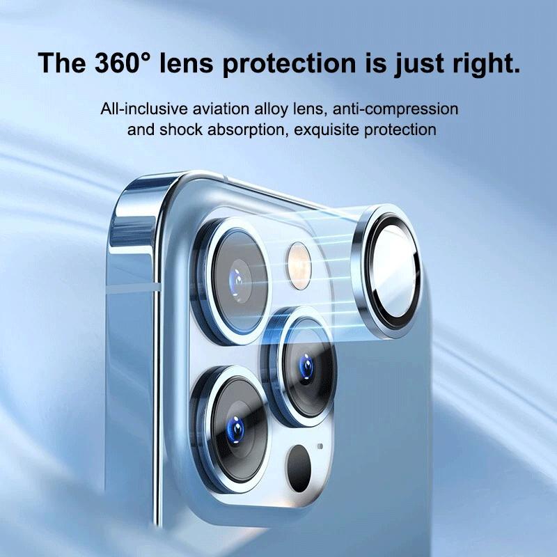 Vòng Bảo Vệ Kim Loại Ống Kính Máy Ảnh Phía Sau, Với Kính Cường Lực, Tương Thích Với iPhone 15 Pro Max, 14, 13, 12, 11 Pro Max, Mini, 14, 15 Plus 3