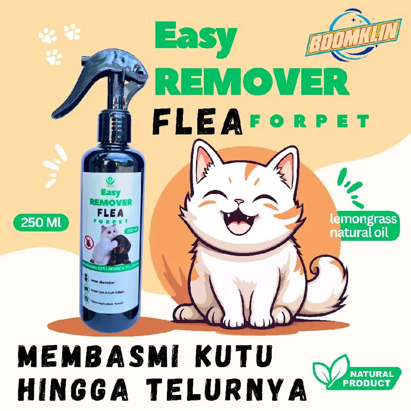 Boomklin Easy Remover Flea 250ml Pembasmi Anti Kutu Anabul (Bisa Cod) 0
