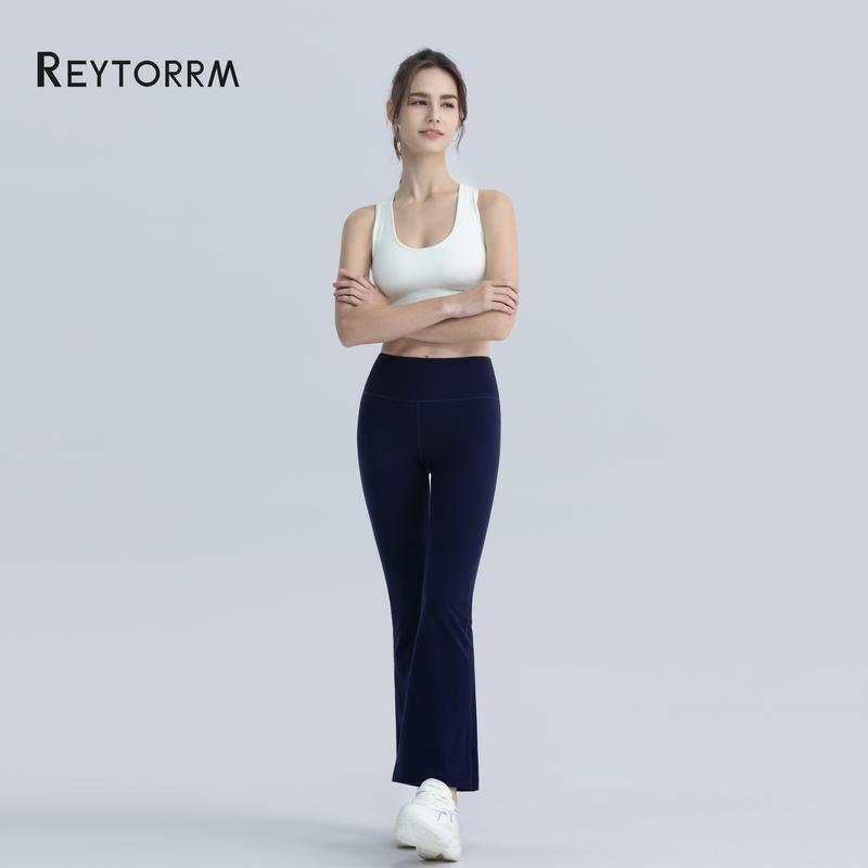 Reytorrm Legging Sport Celana Yoga Wanita Celana Cutbray Basic Wide Leg High Waist Yoga Pants（CK066) Olahraga Pakaian Outdoor 9