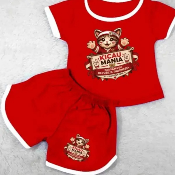 Setelan Anak Perempuan Rayon Kartun 0_7 Tahun