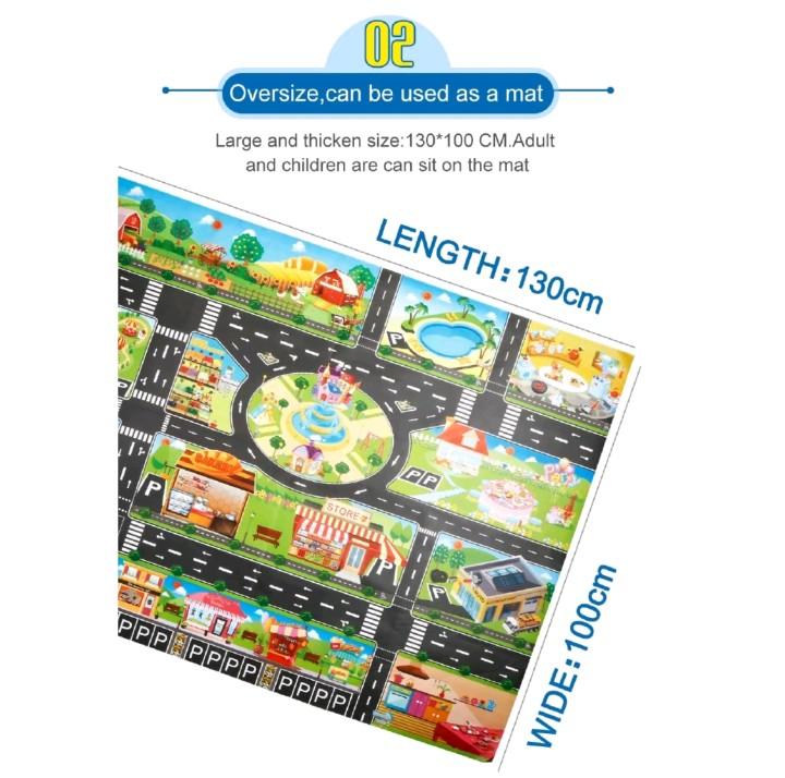 Product Introduction of FarmPlay Children Water Proof Play Mat with City Scene, Carpark & Roads - Large Size & Safe 8