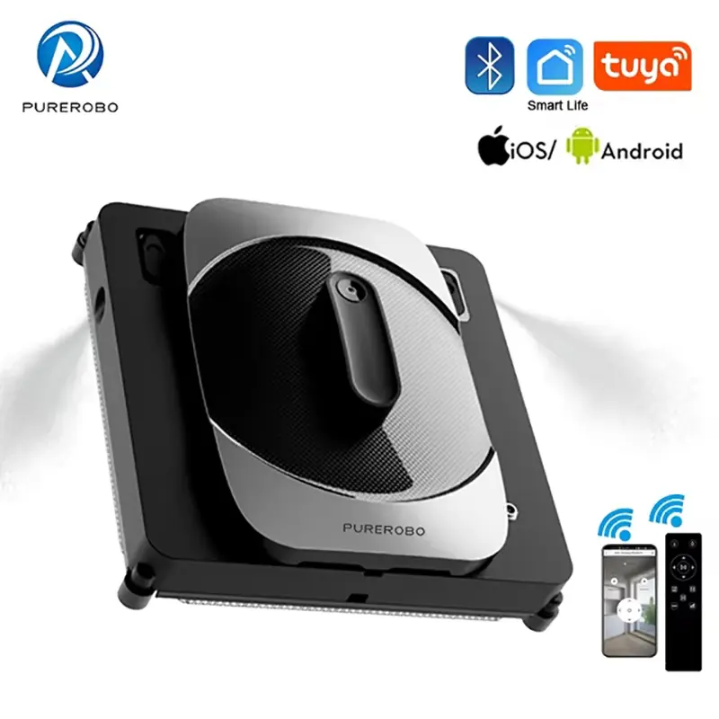 Purerobo W-S8S Smart Window Cleaning Robot: APP & Remote Control, Manual/Auto Water Spray