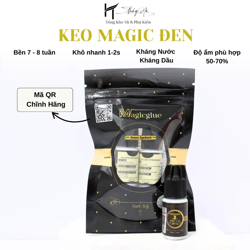 Keo Nối Mi MAGIC GLUE (Chính hãng), Siêu Bền-Ít Cay, Set 2 Chai (3ml/1 chai) - Dụng Cụ Nối Mi Thúy Hà Mỹ Phẩm Cosmetic 0