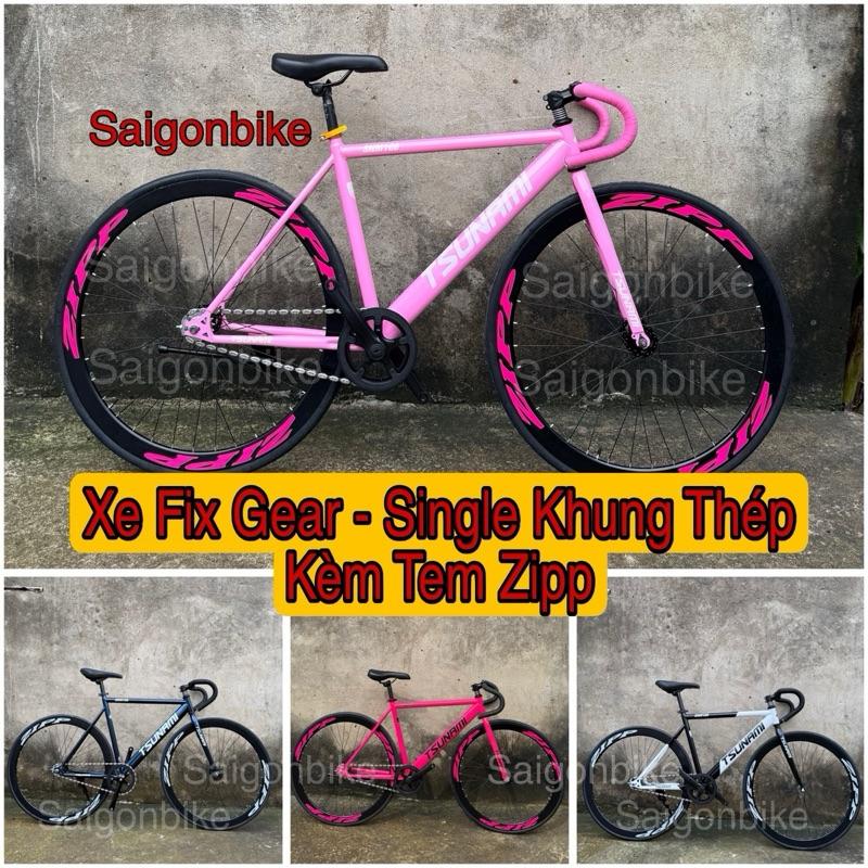 Tem Zipp Xe Đạp Thể Thao Fix Gear Và Single Bản Khung Thép Kèm Tem Zipp Kèm Dây Strap Và Đồ Lắp Và Quấn Ghi Đông Sport Saigonbike