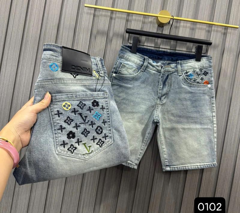 Quần short jean nam quảng châu cao cấp chất vải dày dặn co dãn thêu logo mẫu mới HOT TREND
