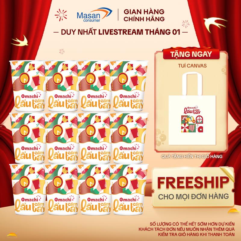  Combo 12 Lẩu cầm tay Omachi  Vị tôm hùm phô mai Vị nghêu nấm rong biển Vị tomyum hải sản  