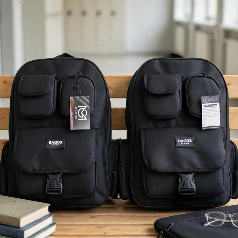 Balo Laptop BAGOS Unisex - Balo Đeo Lưng Unisex cho Laptop - Thiết Kế Đơn Giản, Phù Hợp cho Mọi Giới Tính back to school