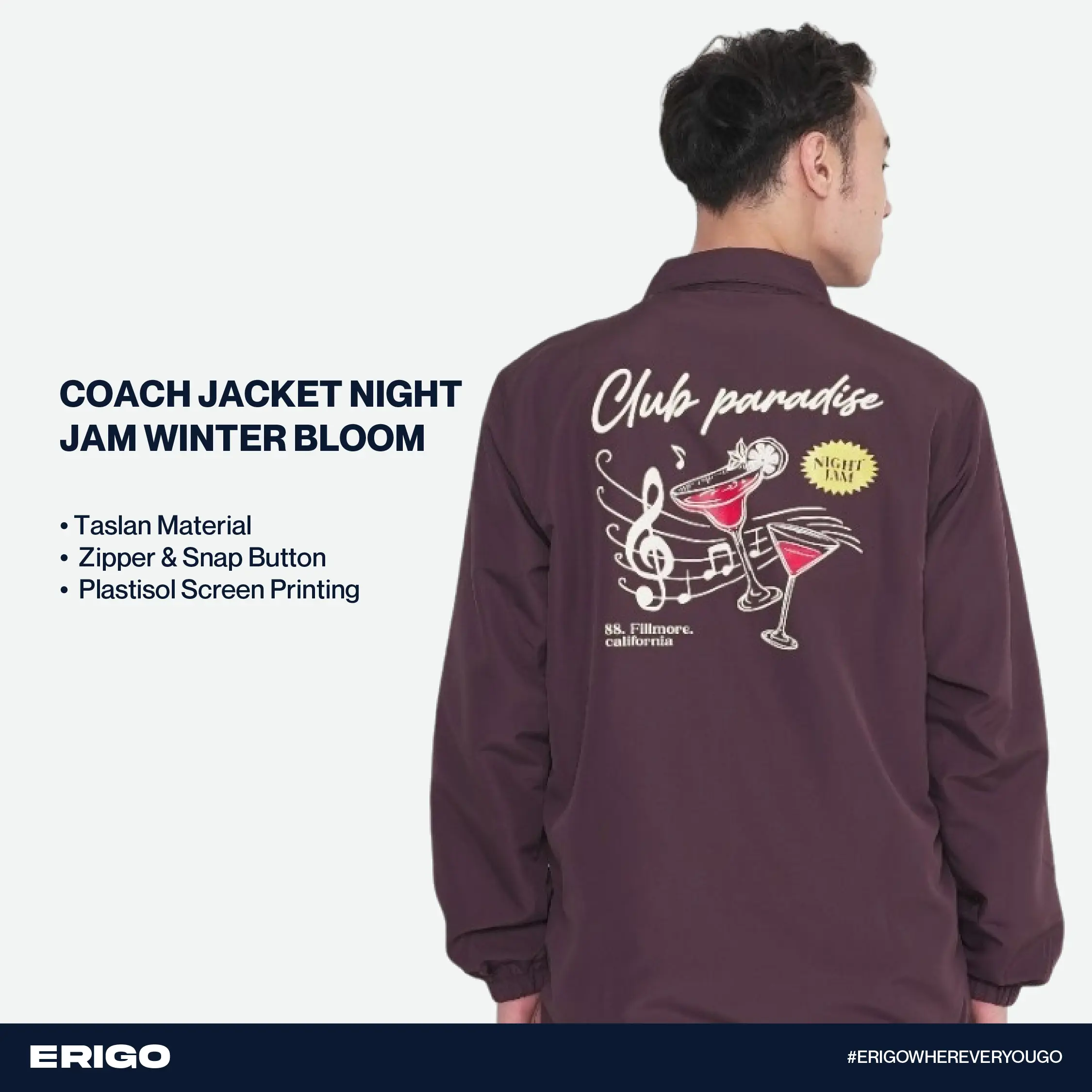Erigo Coach Jacket Night Jam Winter Bloom