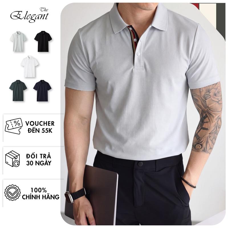 Áo Polo Nam cao cấp the Elegant công nghệ Không đường may - Dệt sợi Microfiber x Modal logo dập nổi 3D phong cách luxury thoải mái