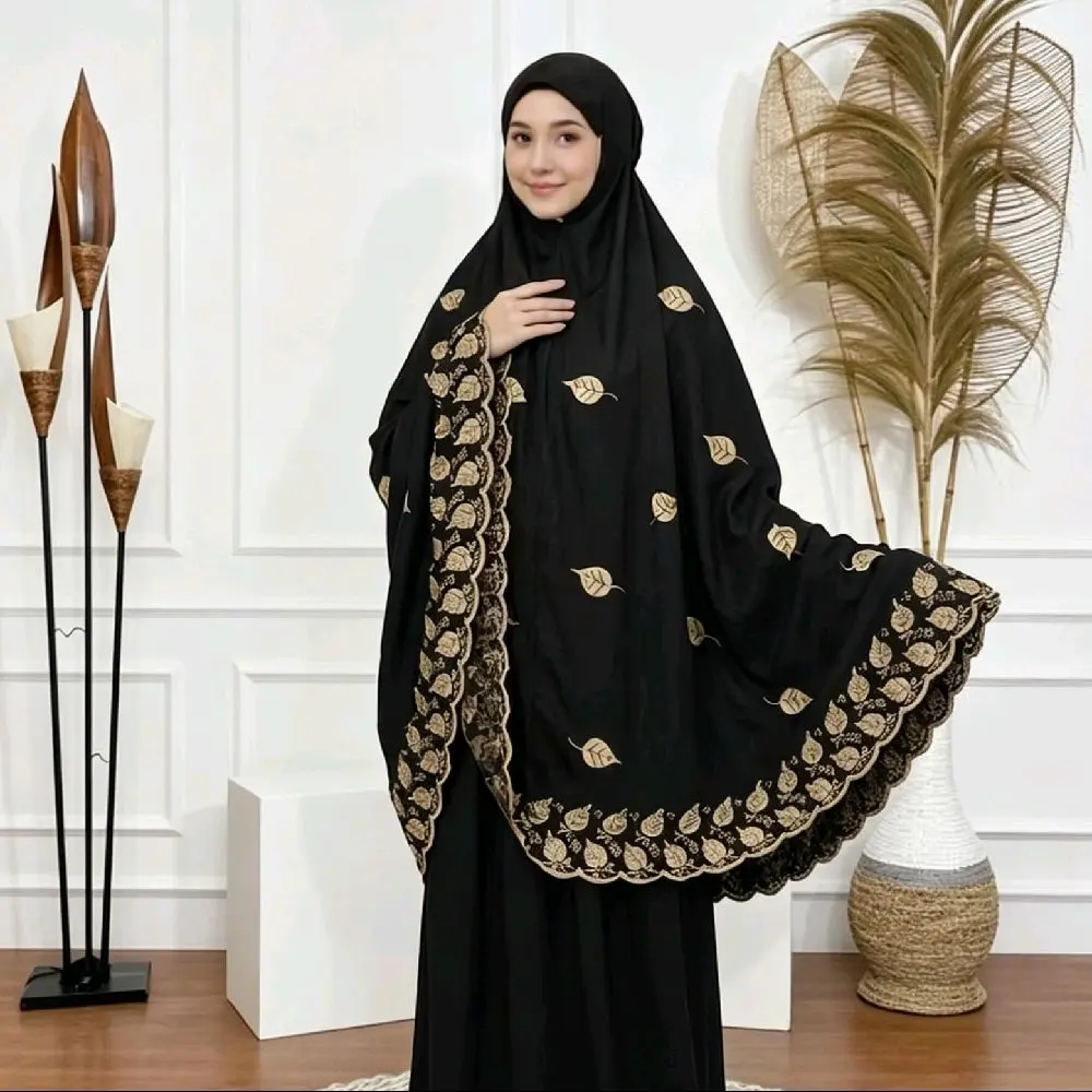 Mukena Dewasa Khadijah Bordir Daun Mukenah Bahan Katun Premium Terbaru 2026