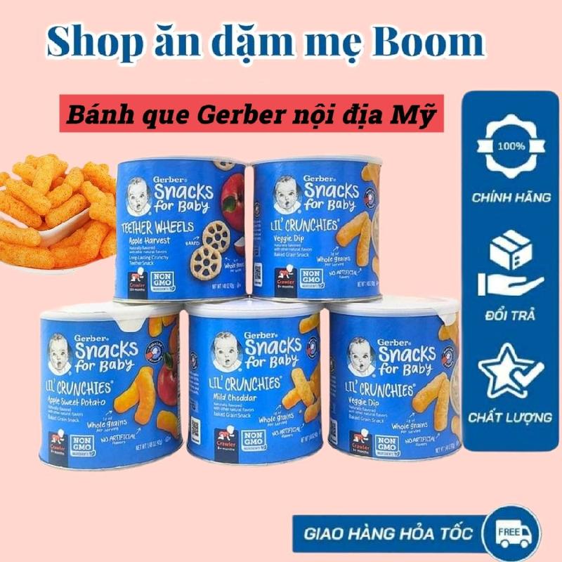Bánh Gerber lùn dạng que nội địa Mỹ cho bé 8m+ Snack