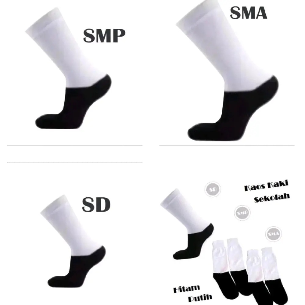 Kaos kaki sekolah kaus kaki Sd Smp Sma 12 pasang / Lusin