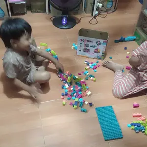 Oh!Some [COD] Mainan Balok Susun Anak DIY 280pcs  Bahan ABS Kuat Tahan Lama Toys Kotak square  building
