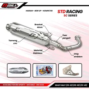 SC Series Knalpot Standar Racing Original Sbill Project (Titan Series) Type Motor Mio Sporty Mio Smile Mio Soul M3 Mio J