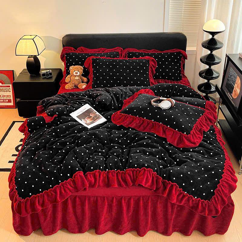  Bộ Vỏ Chăn Ga Gối Nỉ Nhung Sữa Mềm Mịn Ga Phủ Trải Giường Trần Bông Vỏ Chăn Ấm Mùa Đông Có Khoá Lồng Ruột Size 2m*2m3 