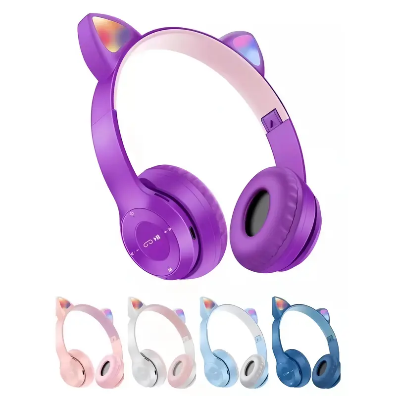 MoonLight - Headphone Bluetooth Model Telinga Kucing LED Wireless Stereo Bass Y47 / Headphone Lucu dengan Lampu Y47 5