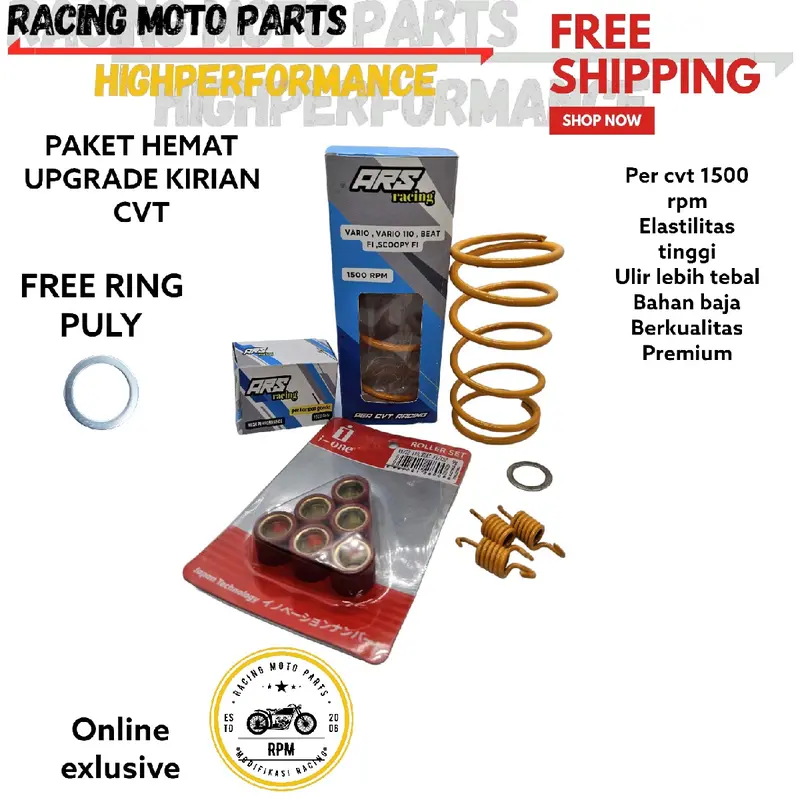 Paket Kirian CVT Vario - Vario cbs 110 - Vario techno Paket Per cvt Racing 1500 Rpm Upgrade Cvt Vario Per ganda Per Sintri Roller Racing Dan Ring Pully kualitas Bagus Mesin Motor Motorcycle 6