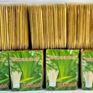 Tusuk Gigi Polos Pandan Isi 50gram +230batang/Tusuk gigi Refill bahan kayu bambu