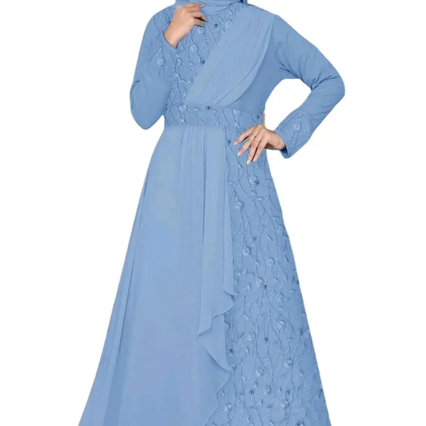 GAMIS AMENA/MAXI ZELINE/Gamis WANITA PESTA Kondangan/ Gamis  Muslim  Tile  Mutiara Karet Jepang Kombinasi Pink Dress Mewah Elegant S