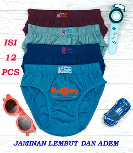 ISI 12 PCS CELANA DALAM ANAK LAKI-LAKI UMAY | 4 WARNA BAHAN KATUN LEMBUT NYAMAN | CD ANAK COWOK TERMURAH | KIDS BOY