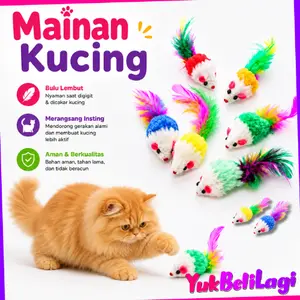 COD (YBL) Mainan Tikus Bulu Warna-Warni Cat Toys Bentuk Tikus Mainan Hewan Peliharaan Kucing Anjing Warna Warni