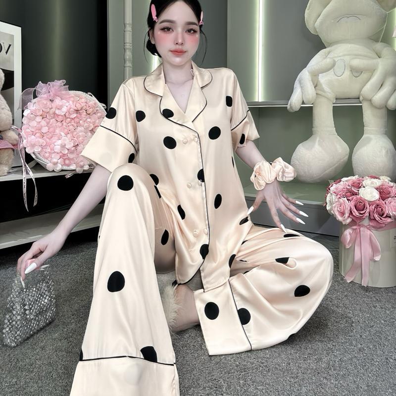 OL01- BỘ LỤA TAY NGẮN CÚC BỌC 2 KHUY size 40-75kg