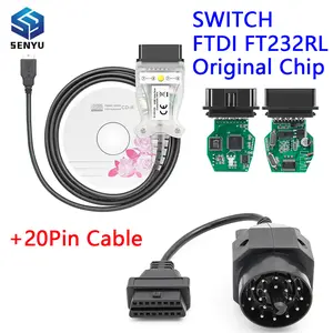 Terbaru Full Chip for BMW K DCAN K+CAN FTDI FT232RL Chip OBD2 USB Diagnostic Scanner Interface INPA