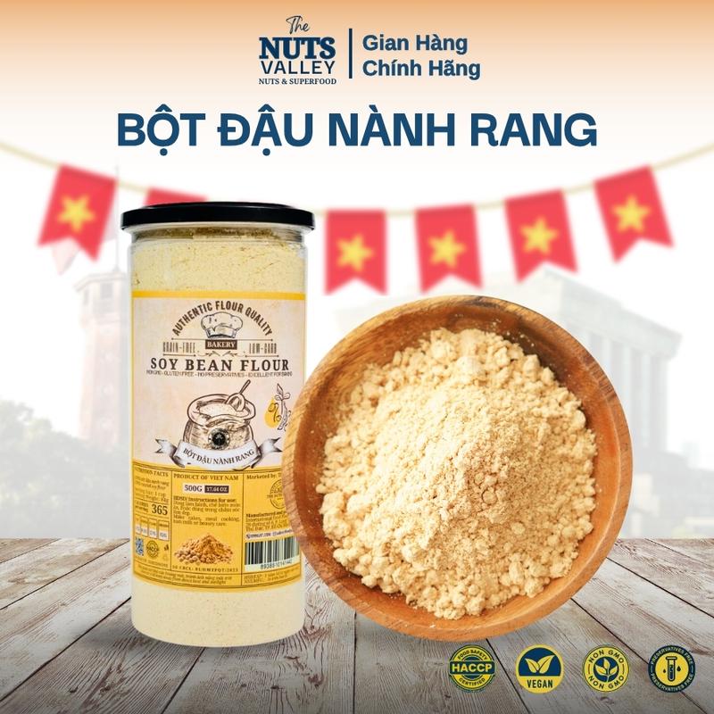 Bột Đậu Nành Rang Nguyên Chất Hạt Đậu Nành Tươi – Bột Hạt Dinh Dưỡng Uống Liền Giàu Đạm Thực Vật Làm Sữa Làm Bánh Noel Giáng Sinh – Soy Bean Powder The Nuts Valley - 500g