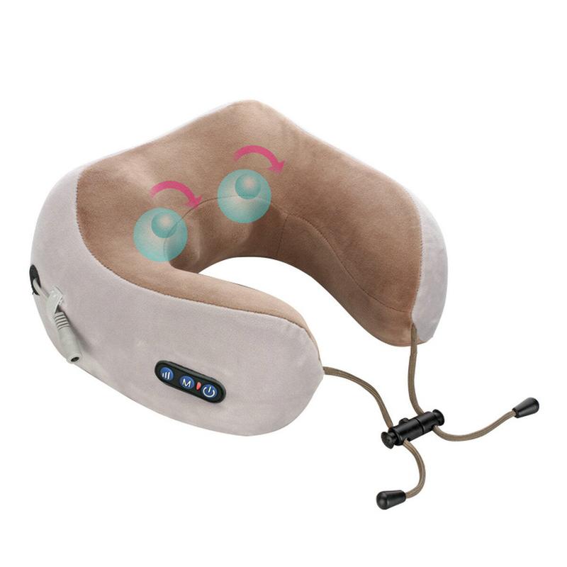 Portable Vibration Massage Pillow for Neck and Back Pain Relief with Heart-warming M-Shaped Arc Design 2