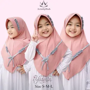 Hijab Instan Anak Yasmin Kombinasi Rempel Pita Depan By Azvhira