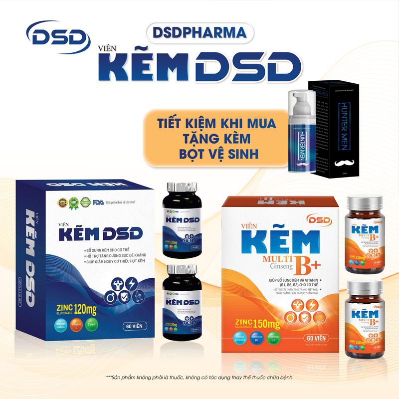DSDPHARMA Kẽm DSD 30 Ngày 60 Ngày Bổ Sung Kẽm 120mg Viên Uống DSD Bổ Sung Kẽm Biozinc Hộp 2 Lọ X 30 Viên, Hộp 1 Lọ 30 Viên | Hãy Chọn Phân Loại Tặng Bọt Vệ Sinh Nam