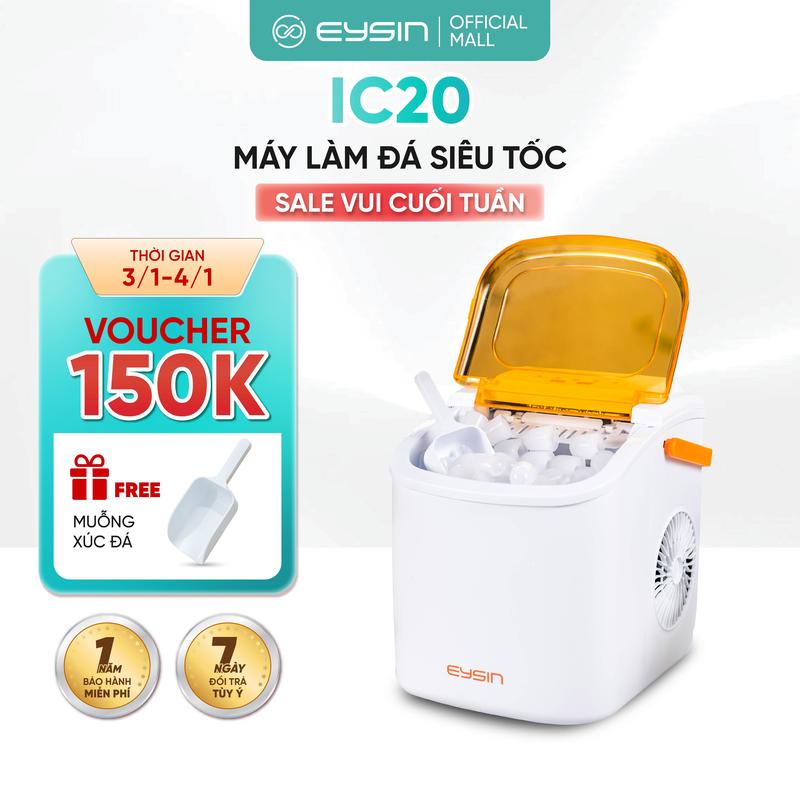  EYSIN Máy Làm Đá Tự Động IC20 Siêu Tốc 6-9 Phút 12kg 24H Tiết Kiệm Năng Lượng An Toàn Bền Bỉ Dành Cho Gia Đình Kích Thước Nhỏ Gọn Tiện Lợi 