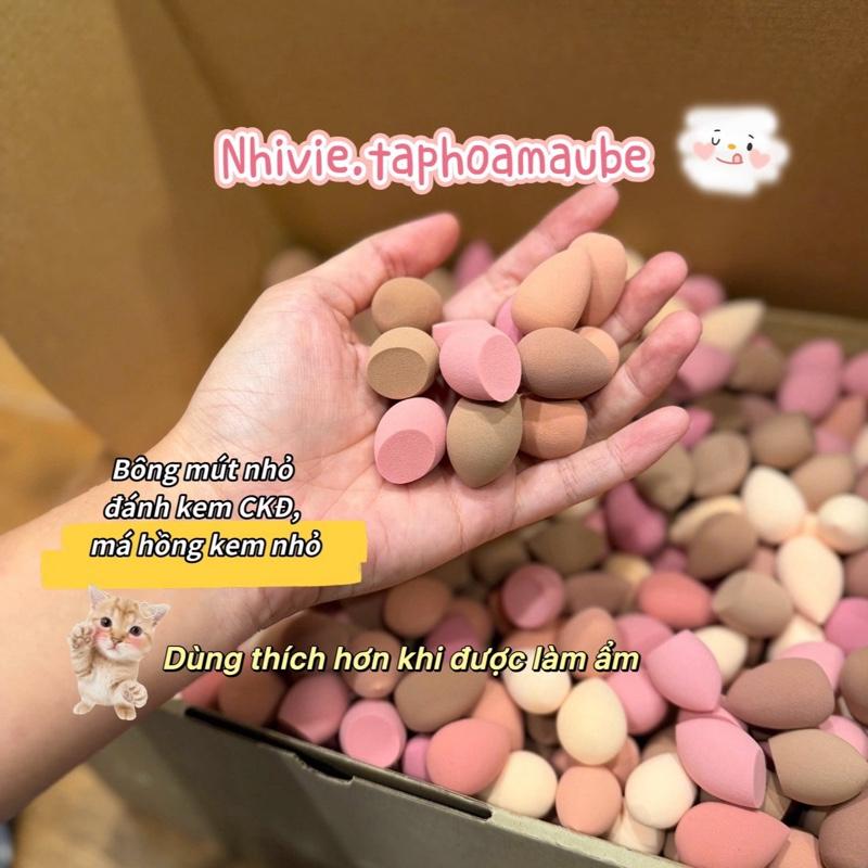 Bông Mini Dùng Để Che Khuyết Điểm Đánh Má Hồng Kem Mềm Mịn Mix Màu Đủ Form Đủ Màu Nhivie