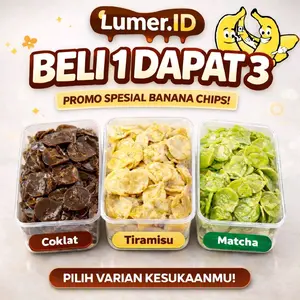 Keripik Pisang [Beli 1 Dapat 3] Promo Spesial Banana Chips Coklat Tiramisu Matcha Pilih Varian Kesukaanmu
