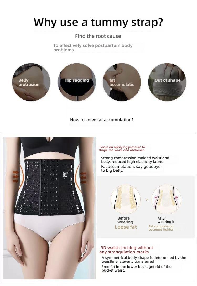 Product Introduction of Abdominal belt, waist shaping, breathable, no curling, body loss, belly drawstring, fat plus 2