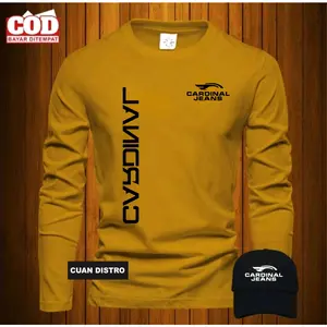 Bonus Topi...!!! Promo Kaos Keren Lengan Panjang Kaos Pria dan wanita  Kaos Print  Kaos Distro Pria Cardinal Jeans Tegak Kirka Print Black 100% Catoon Quality - Premium Terbaru