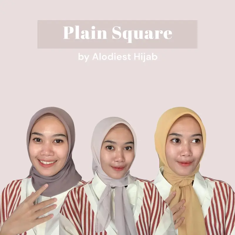 HIJAB PLAIN SQUARE by Alodiest || PART 1 Muslim Kerudung Polycotton Segi Empat Basic 0