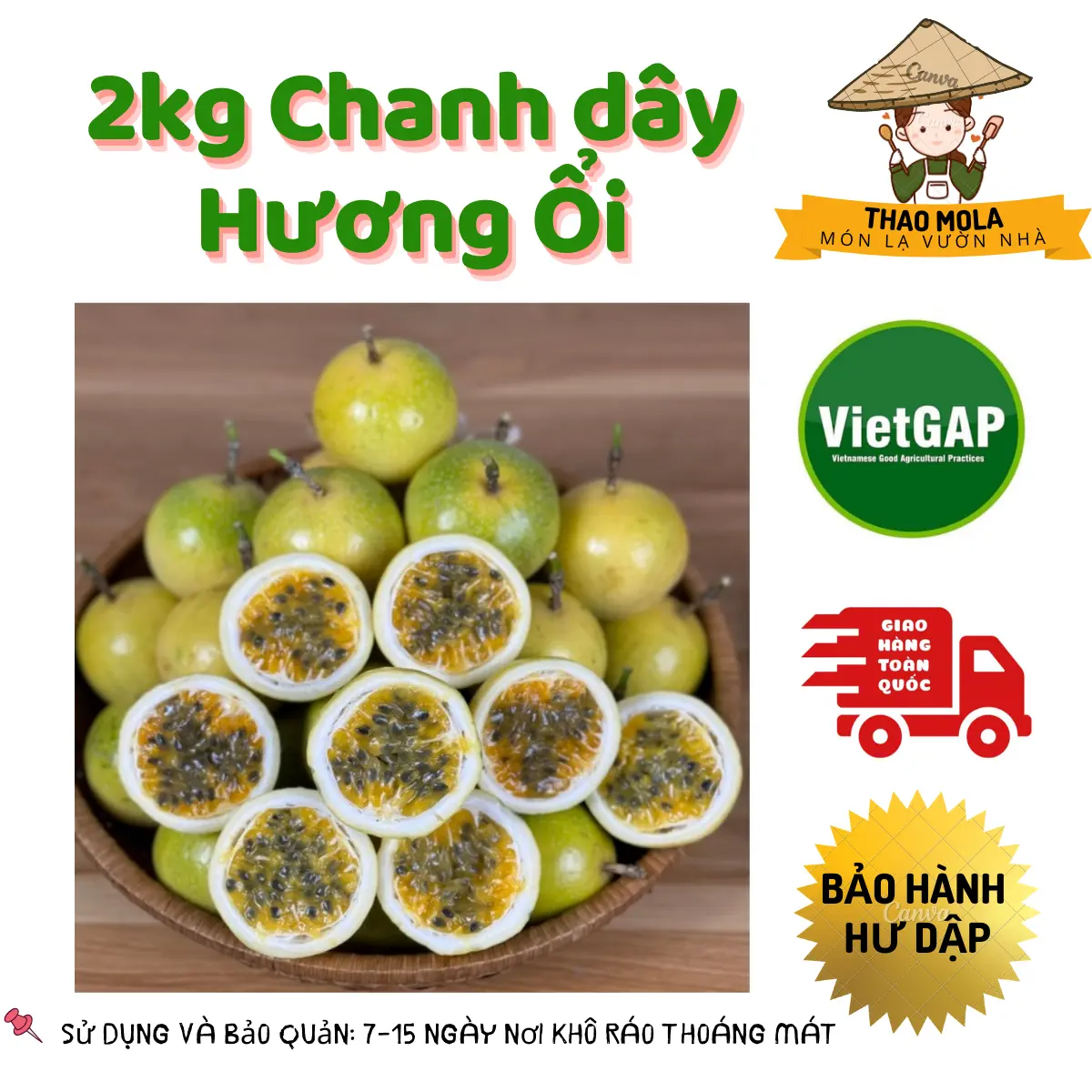 2Kg Chanh Dây Vàng Úc hương ổi - Ngọt ngọt chua chua thơm hương ổi - Thảo Mola - Món lạ vườn nhà - hoa quả