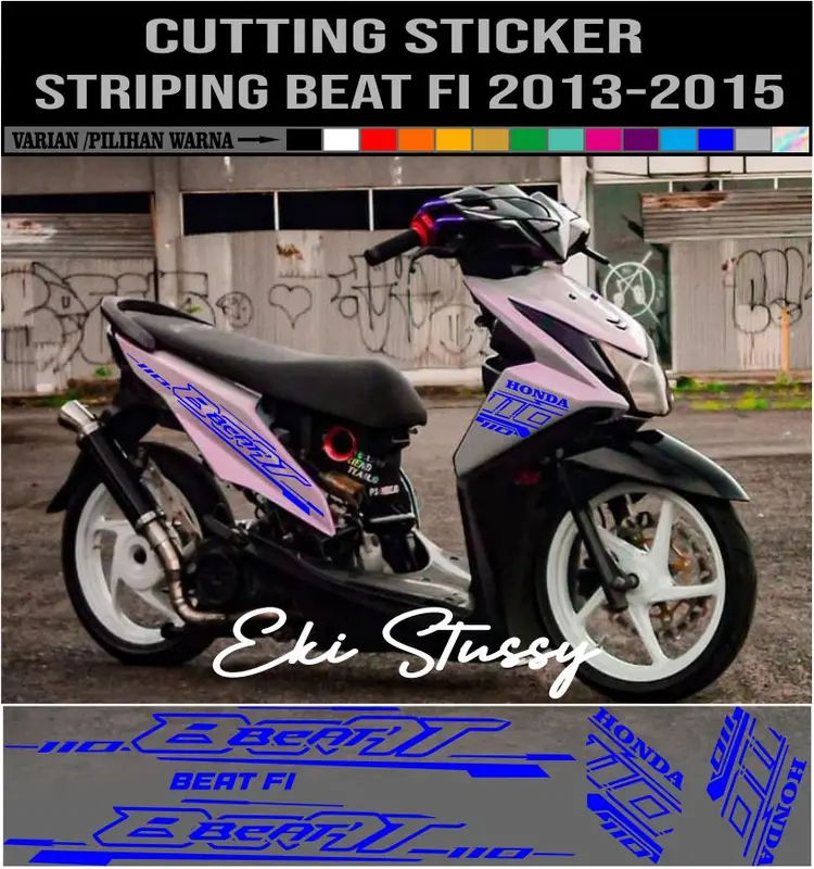COD CUTTING STICKER STRIPING MOTIF TRASPARAN BEAT FI 2013-2015 VARIASI STICKER SIMPEL 2