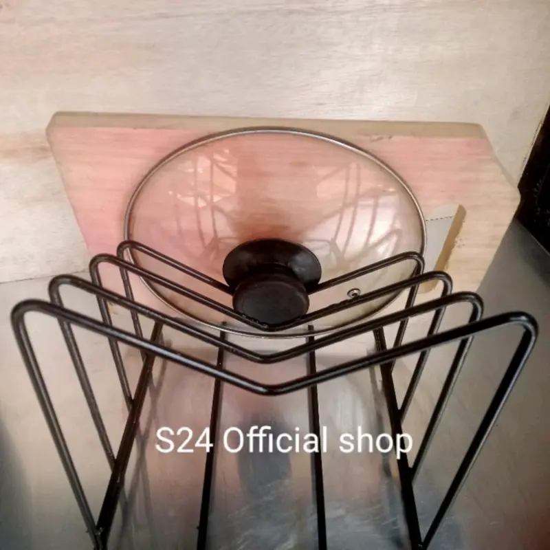 Rak tutup panci / gantungan tutup panci kokoh kuat  Besi di cat oven tahan gores  tempel  Dinding 3
