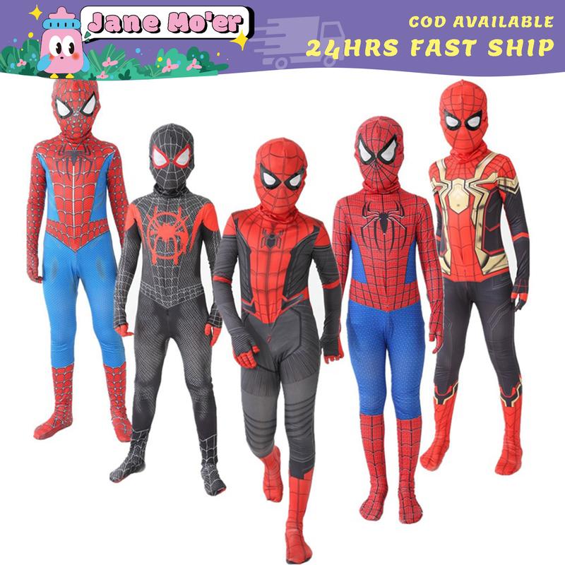 Trang Phục Người Nhện Cho Bé Trai, JM, Phong Cách , Trang Phục Cosplay Halloween, Trang Phục Siêu Anh Hùng, Cho Trẻ Em, Áo Jumpsuit Quần Người Nhện, Cho Bé Trai