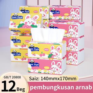 【12 pek】Kusyen udara lampu, tisu deluxe lembut yang ceria, 4 lapisan, 170x140mm, 280 helai, Berkualiti tinggi Kotak